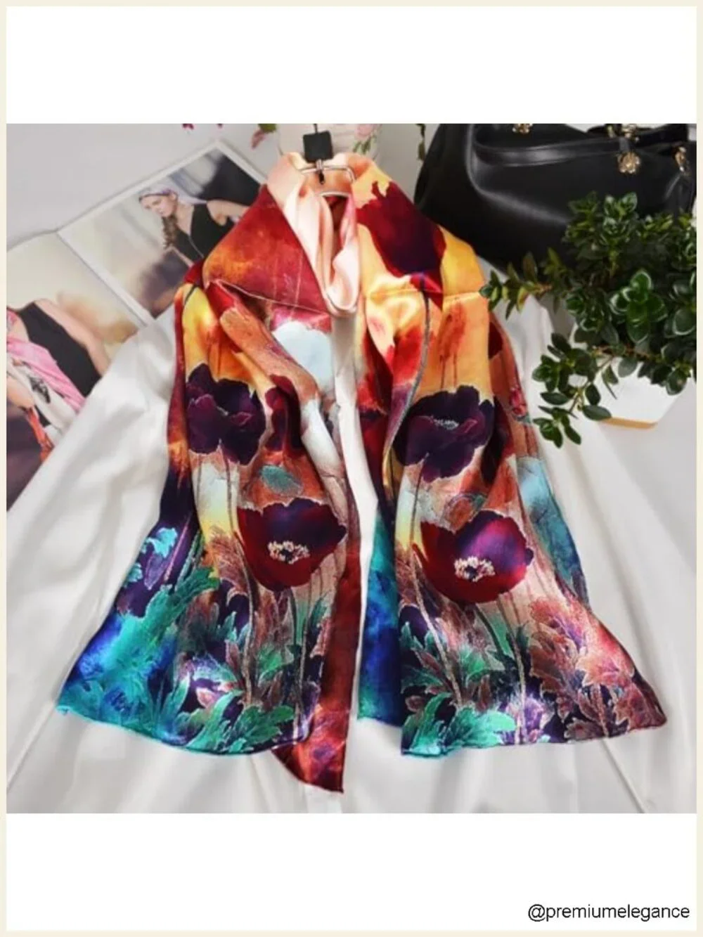 100% Mulberry Silk Scarf Wrap Shawl 67x20 Lightweight